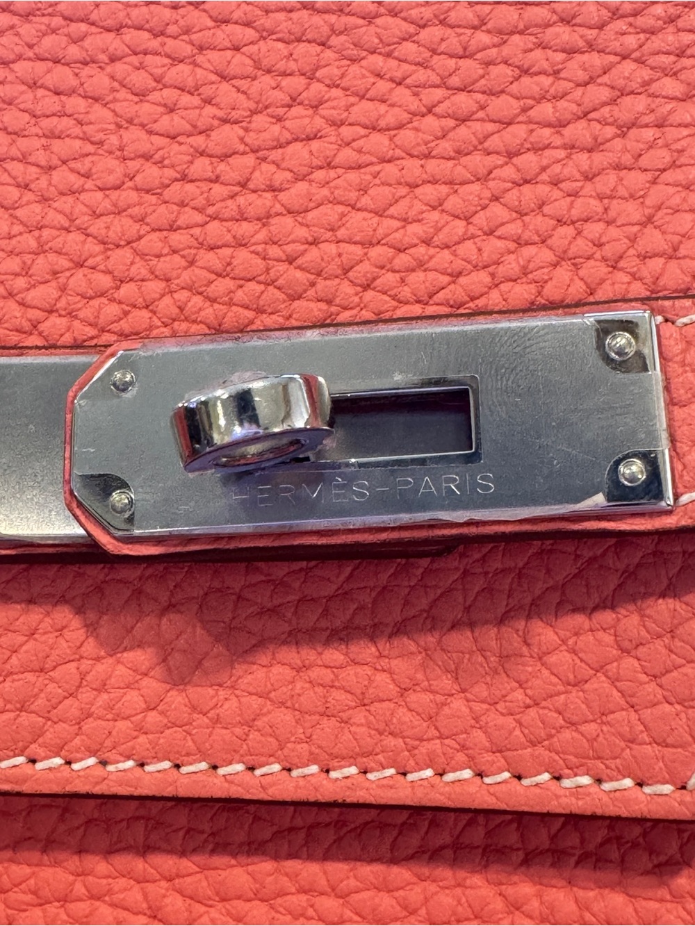 Hermes Coral Togo Leather Birkin 35 with Palladium Hardware - Picture 2 of 16